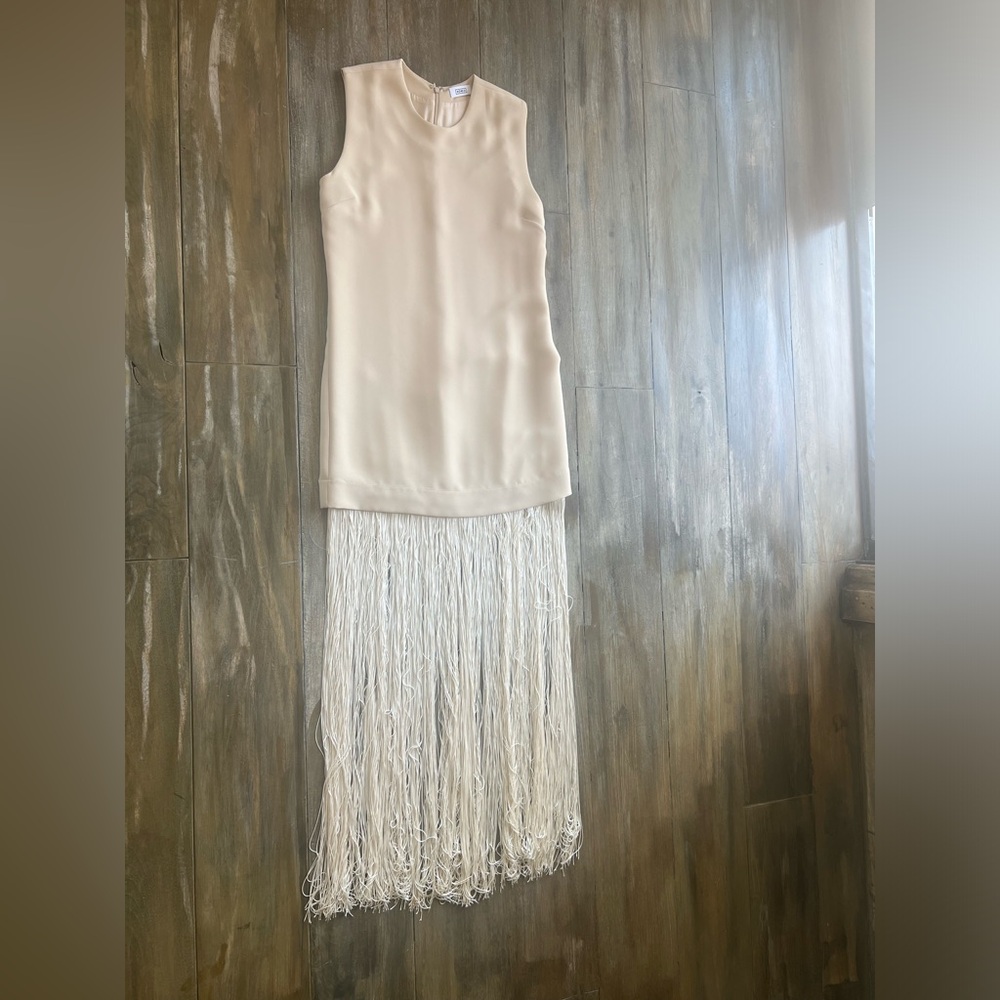 Nomia nude fringe dress